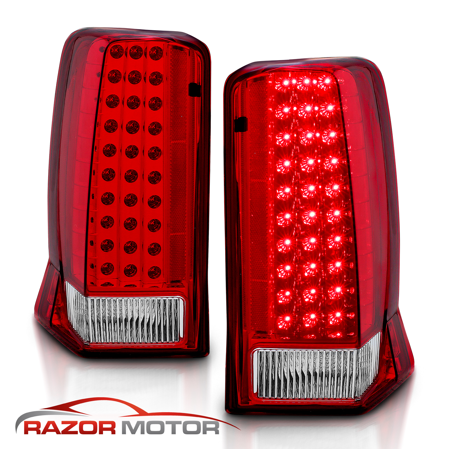 2002 2003 2004 2005 2006 Red Clear LED Brake Tail Lights For Cadillac Escalade eBay